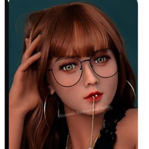 【Wonanii】Beautiful Young Woman Food Grade TPE Big Head 56, M16 Screw Interface Open Mouth Pupils Oral Cavity Skin Texture